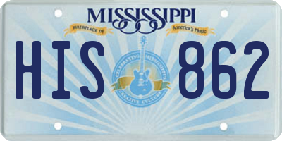MS license plate HIS862