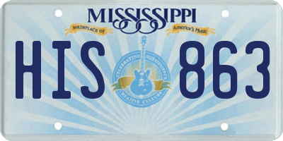 MS license plate HIS863