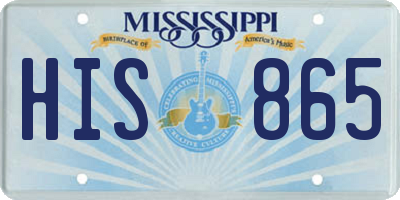 MS license plate HIS865