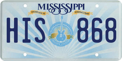 MS license plate HIS868