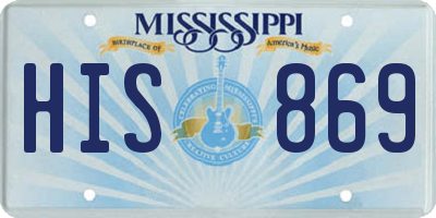 MS license plate HIS869