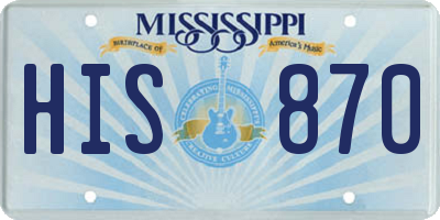 MS license plate HIS870