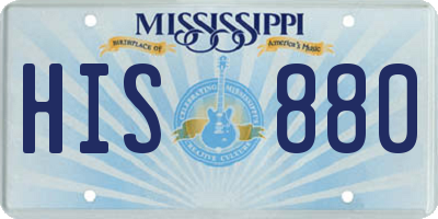 MS license plate HIS880