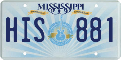 MS license plate HIS881