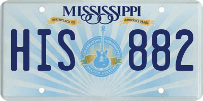 MS license plate HIS882