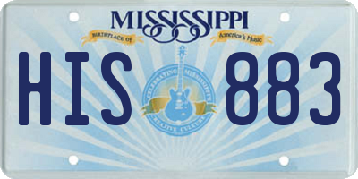 MS license plate HIS883