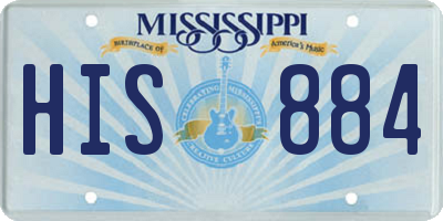 MS license plate HIS884