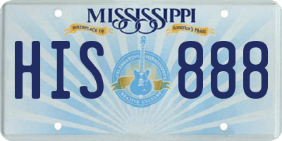 MS license plate HIS888
