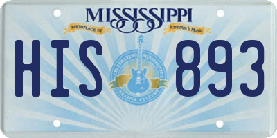 MS license plate HIS893