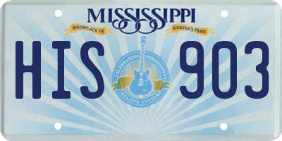 MS license plate HIS903