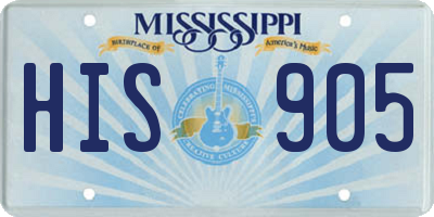 MS license plate HIS905