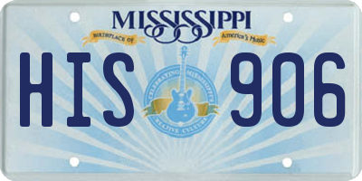MS license plate HIS906