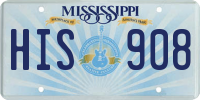 MS license plate HIS908
