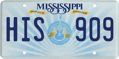 MS license plate HIS909