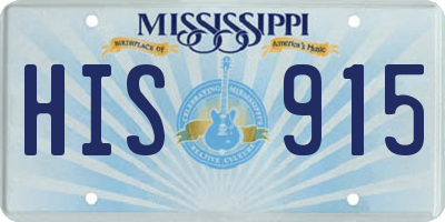 MS license plate HIS915