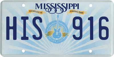 MS license plate HIS916