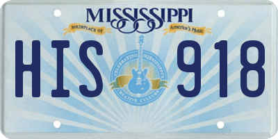 MS license plate HIS918