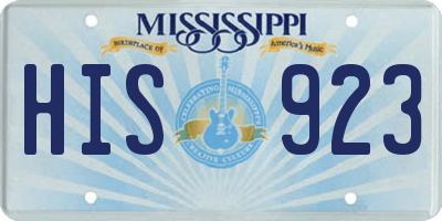 MS license plate HIS923