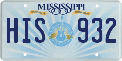 MS license plate HIS932