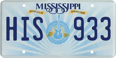 MS license plate HIS933