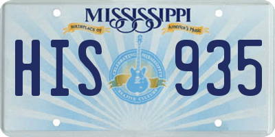 MS license plate HIS935