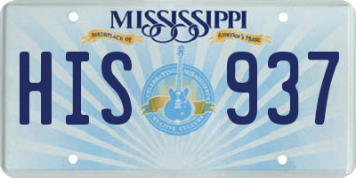 MS license plate HIS937