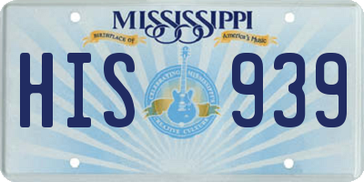 MS license plate HIS939