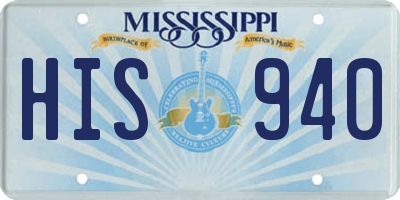 MS license plate HIS940