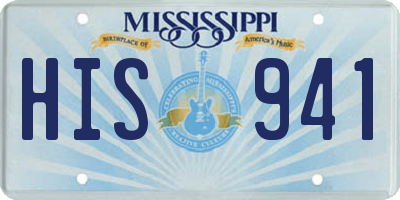 MS license plate HIS941