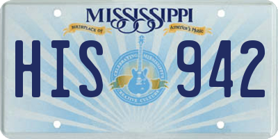 MS license plate HIS942