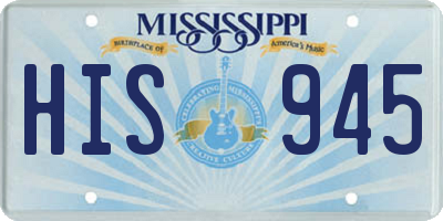 MS license plate HIS945