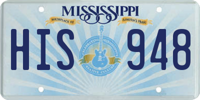 MS license plate HIS948