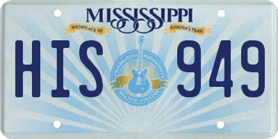 MS license plate HIS949