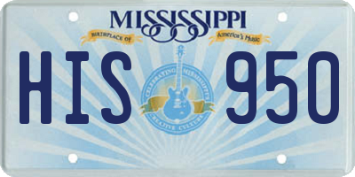 MS license plate HIS950