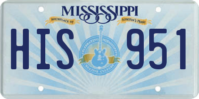 MS license plate HIS951
