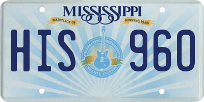 MS license plate HIS960