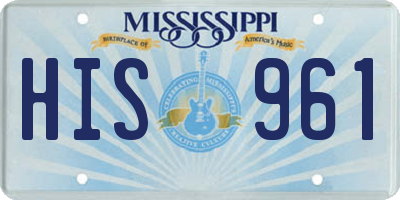 MS license plate HIS961