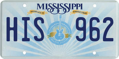 MS license plate HIS962