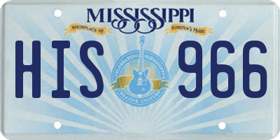 MS license plate HIS966