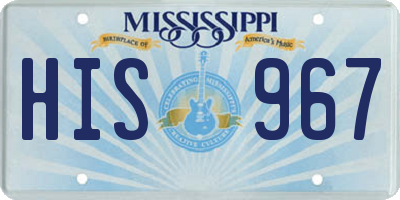 MS license plate HIS967