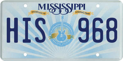 MS license plate HIS968