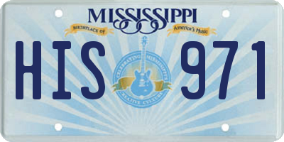 MS license plate HIS971