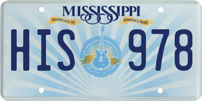 MS license plate HIS978