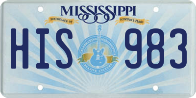 MS license plate HIS983