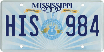MS license plate HIS984