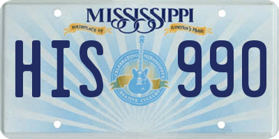 MS license plate HIS990