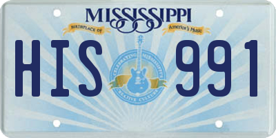 MS license plate HIS991