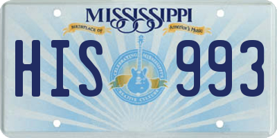 MS license plate HIS993
