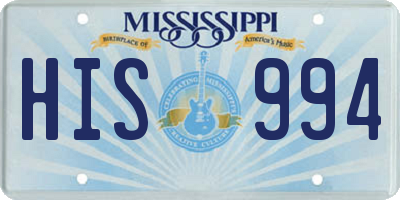 MS license plate HIS994