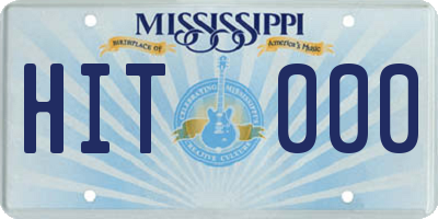 MS license plate HIT000